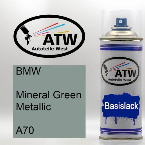 BMW, Mineral Green Metallic, A70: 400ml Sprühdose, von ATW Autoteile West.